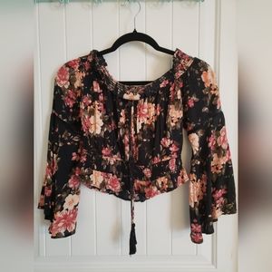Off the shoulder floral top American Eagle
